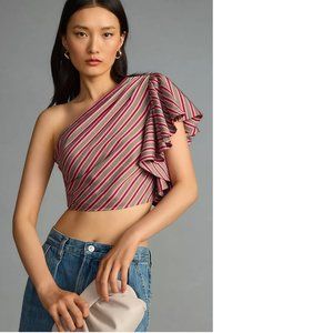 Anthropologie Maeve One-Shoulder Ruffle Blouse size XL new nwt
